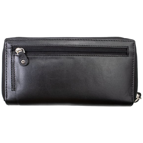 RFID Blocking Leather Black Checkbook Cover, ID Holder, Credit Card & Currency - Picture 11 of 14